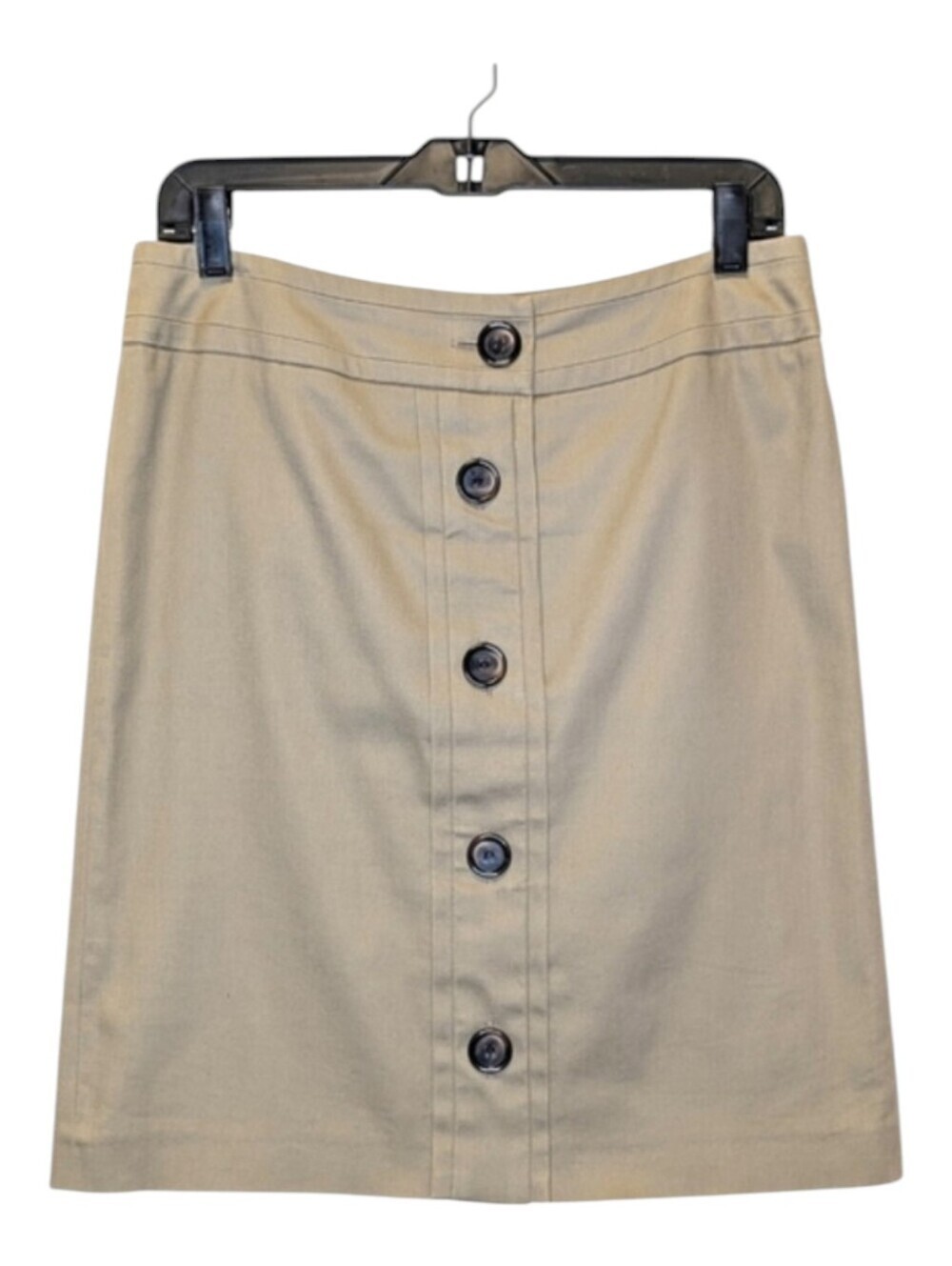 Charles Gray London Khaki Tailored Button Front Midi Skirt Size 8 Classic